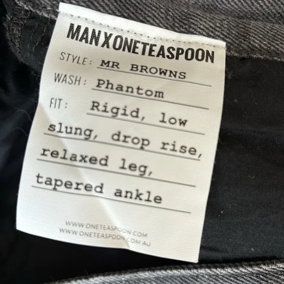 •One Teaspoon Distressed Gray Chino Denim Jeans - Picture 11 of 12